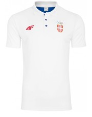 T-shirt - koszulka męska [S4L16-TSM701] Replika koszulki polo męskiej Serbia Rio 2016 TSM701 - biały - - 4f.com.pl